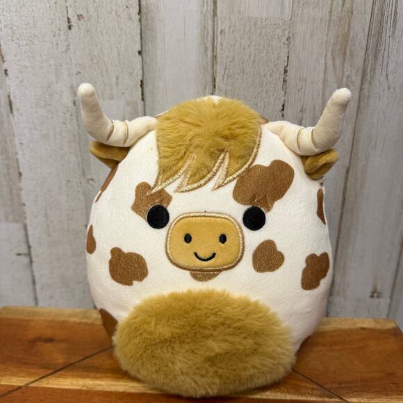 Squishmallows Alonzo Highland Cow Plush Toy Small 8" Brown Soft - Picture 1 of 6